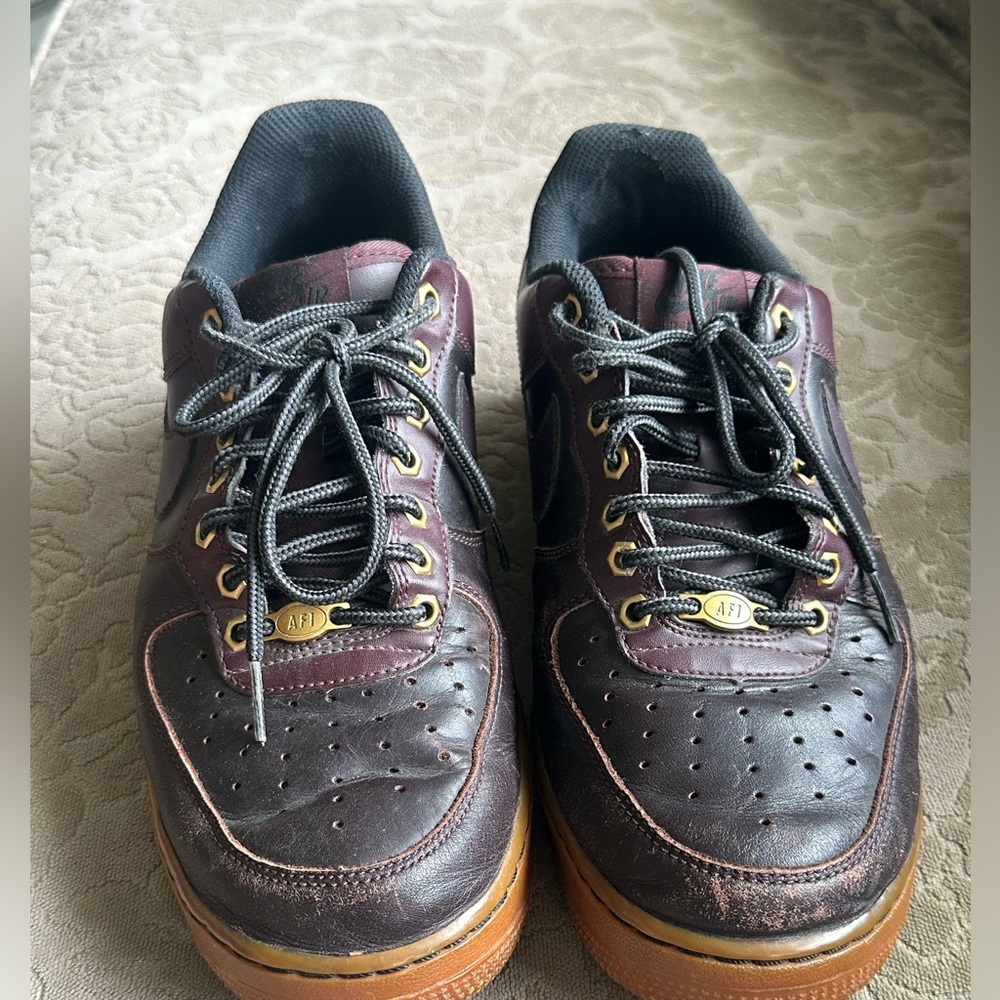 Men's  Nike Air Dark Purple Leather Sneakers